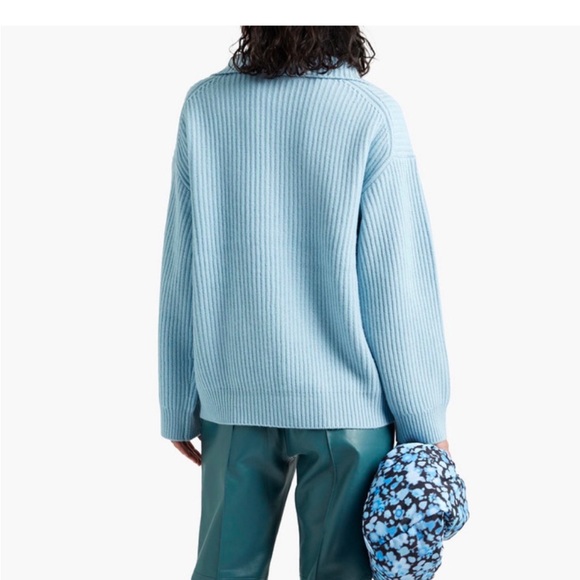 EQUIPMENT Bowee Blue ribbed wool + cashmere sweater oversize - Picture 7 of 7